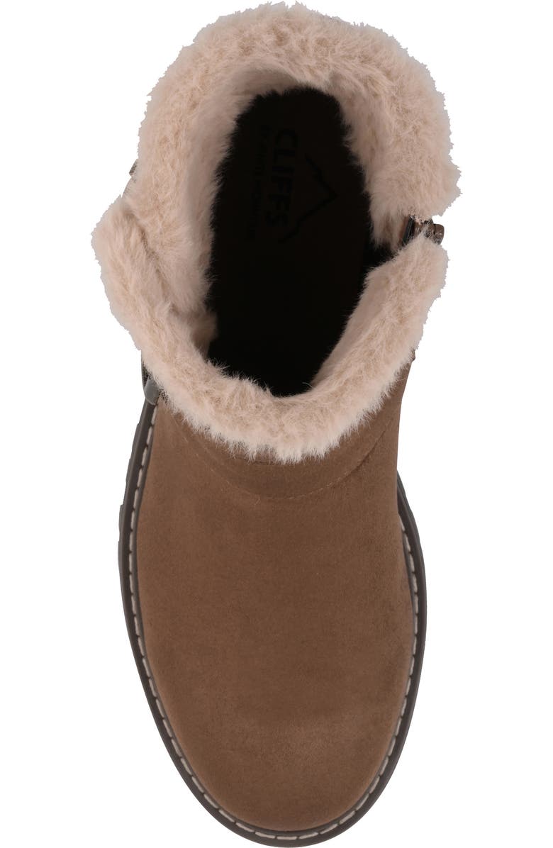 CLIFFS BY WHITE MOUNTAIN Marvin Faux Fur Lined Bootie, Alternate, color, Chestnut/ Fabric