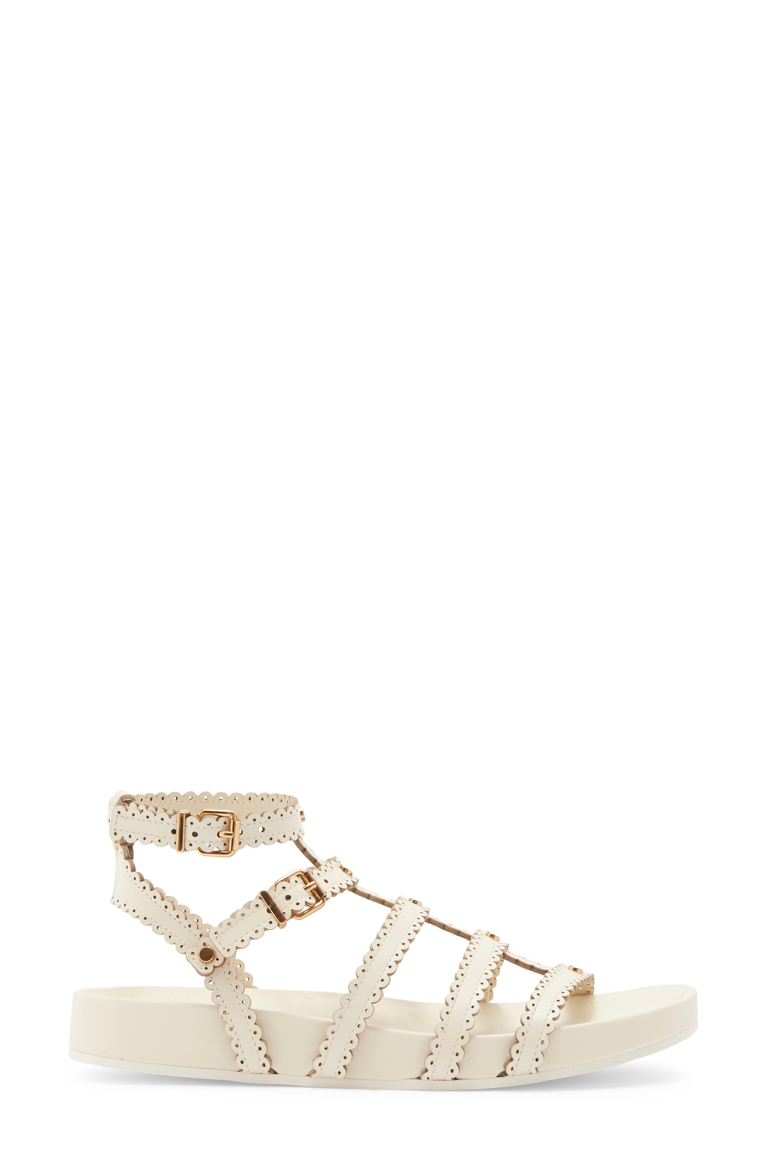 Susana Cage Sandal, Alternate, color, CREAM LEATHER