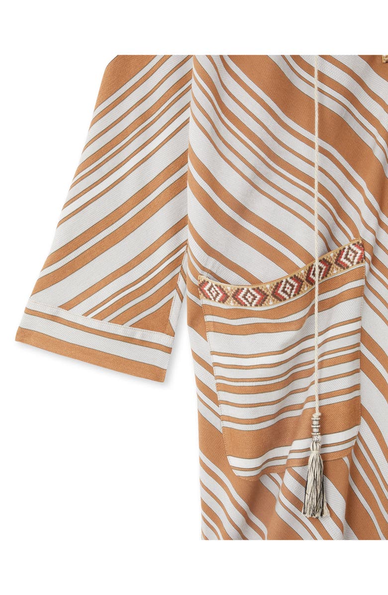 Fortela Afsar Geometric Stripe Midi Dress, Alternate, color, Camel