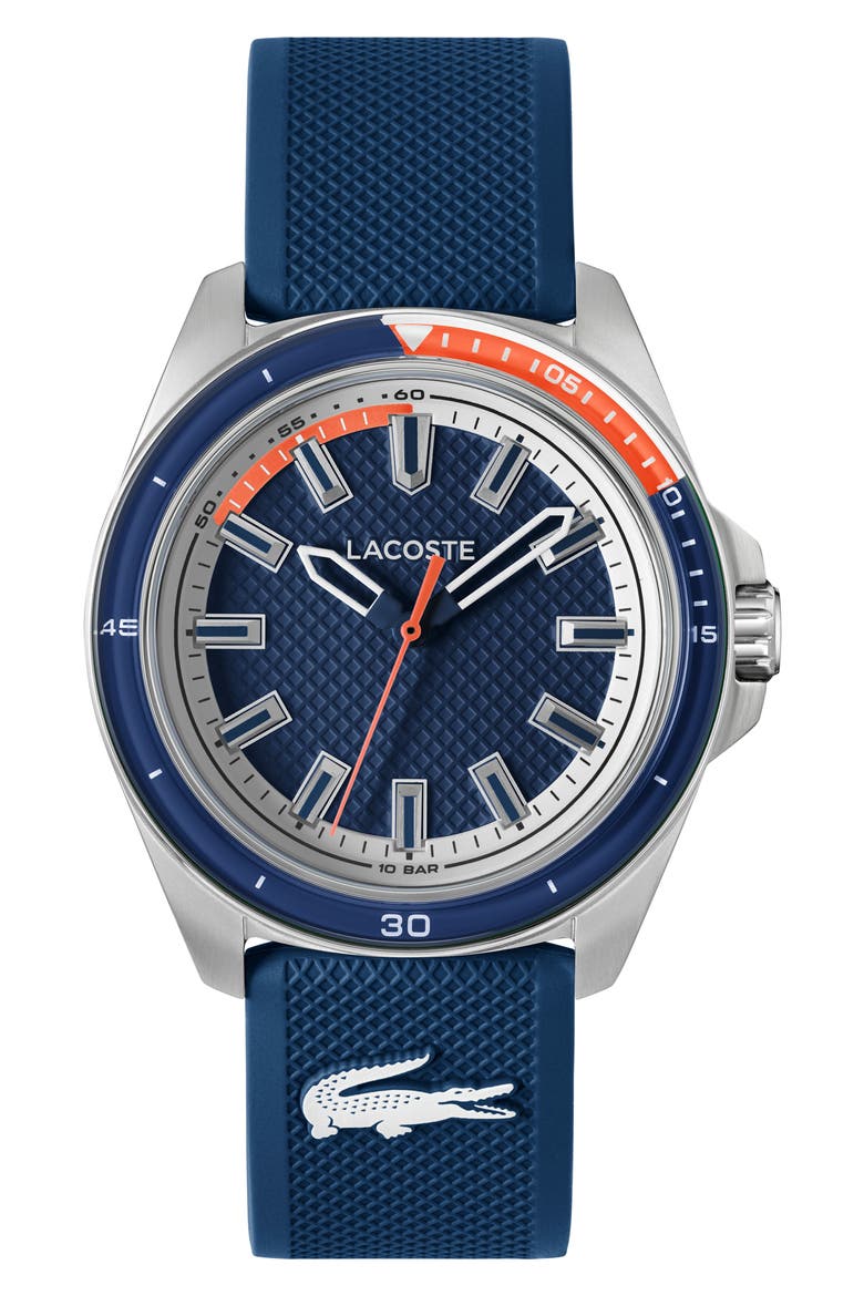Capbreton Silicone Strap Watch, 43mm, Main, color, BLUE