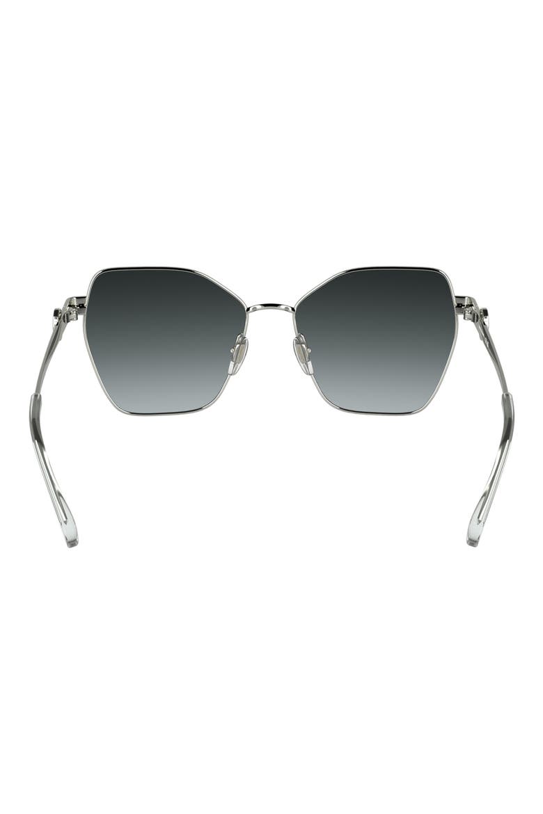 58mm Gradient Square Sunglasses, Alternate, color, SILVER/ GRADIENT GREY