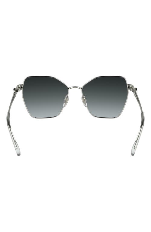 Longchamp 58mm Gradient Square Sunglasses In Silver/gradient Grey