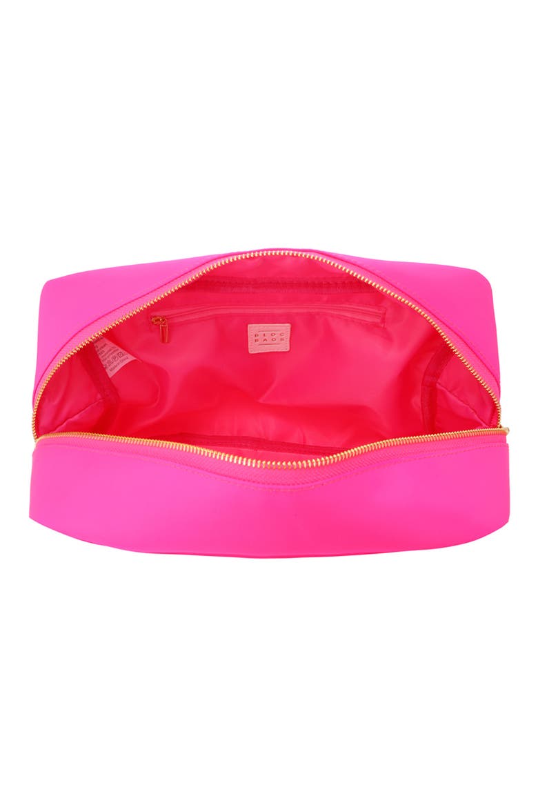 XL Heart Patch Cosmetic Bag with Insert, Alternate, color, HOT PINK