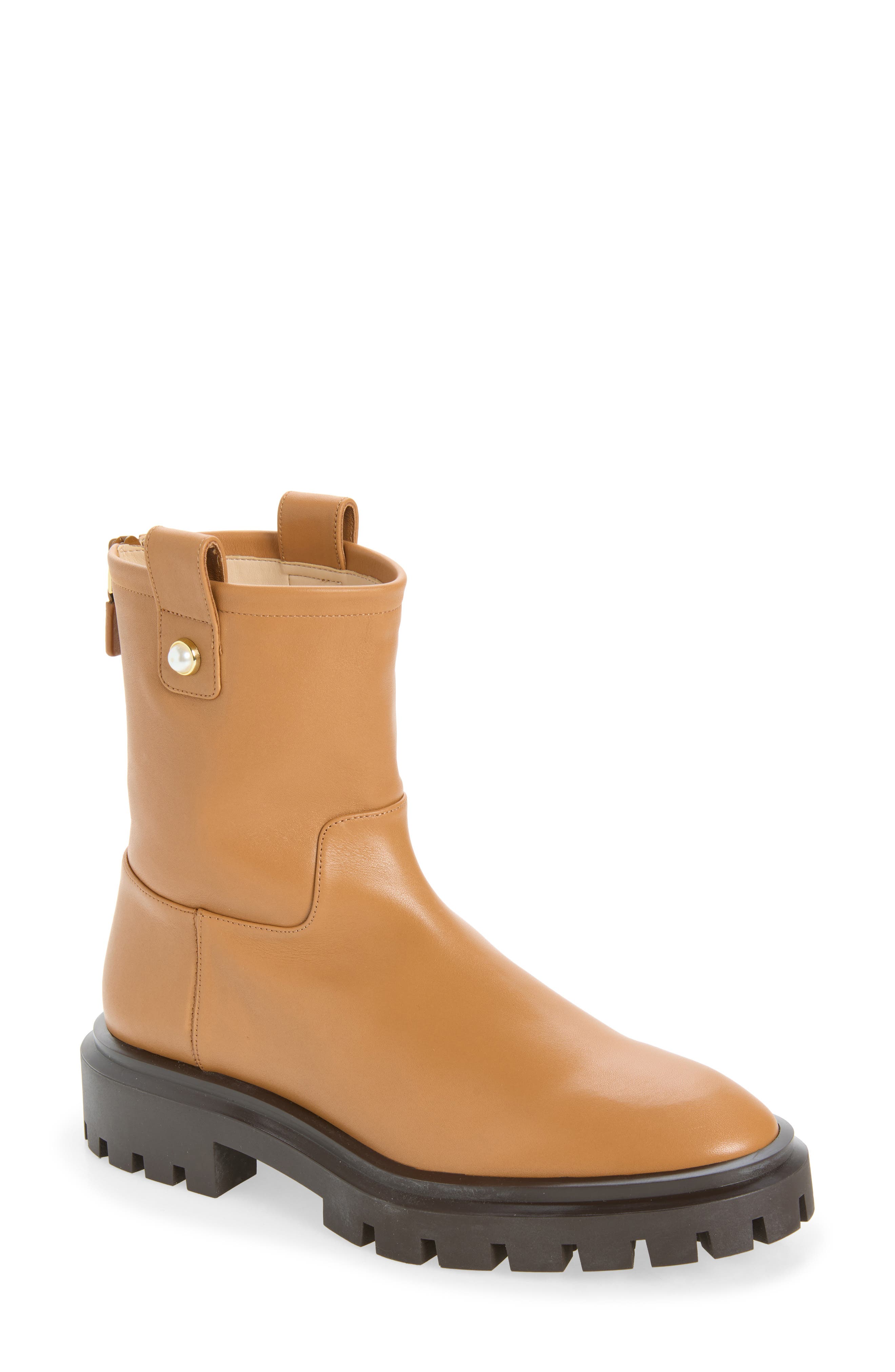 Pearly Moto Leather Bootie