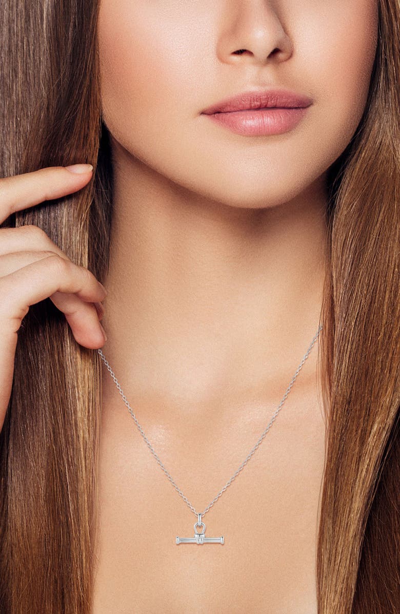 GLAZE JEWELRY Bar Pendant Necklace, Alternate, color, Silver