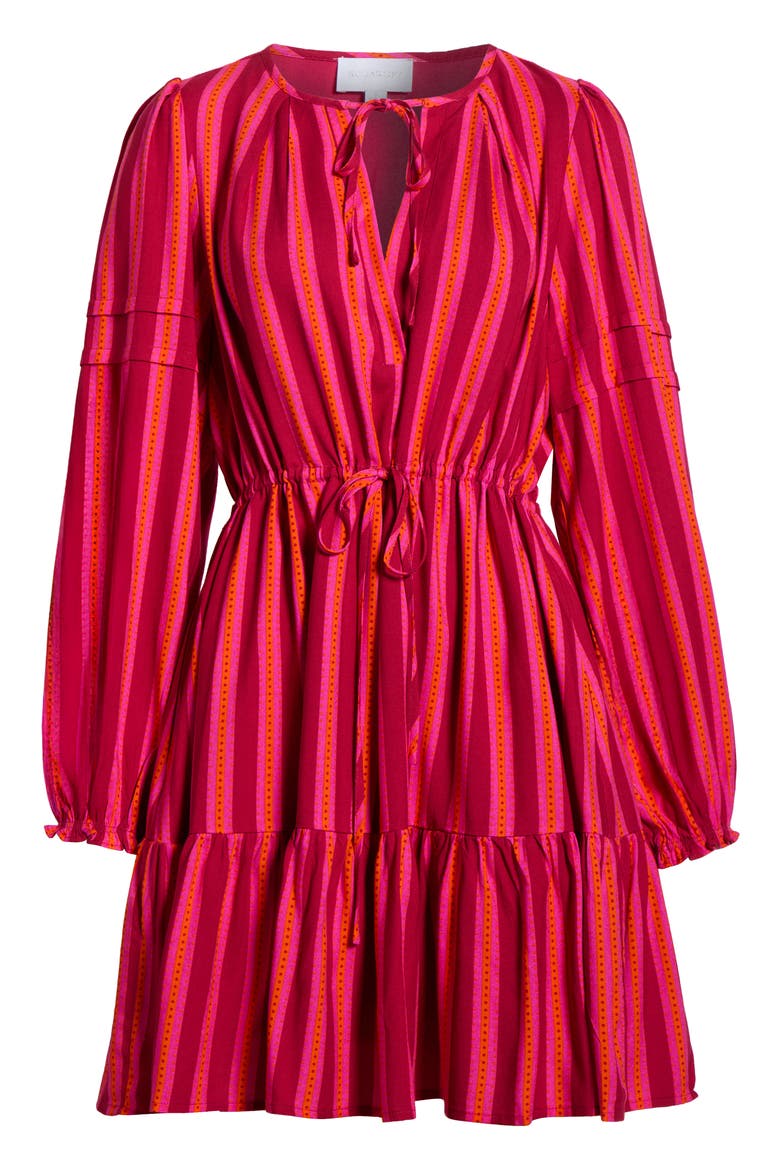 Clarisa Stripes Lomie Long Sleeve Minidress, Alternate, color, FUCHSIA-ORANGE
