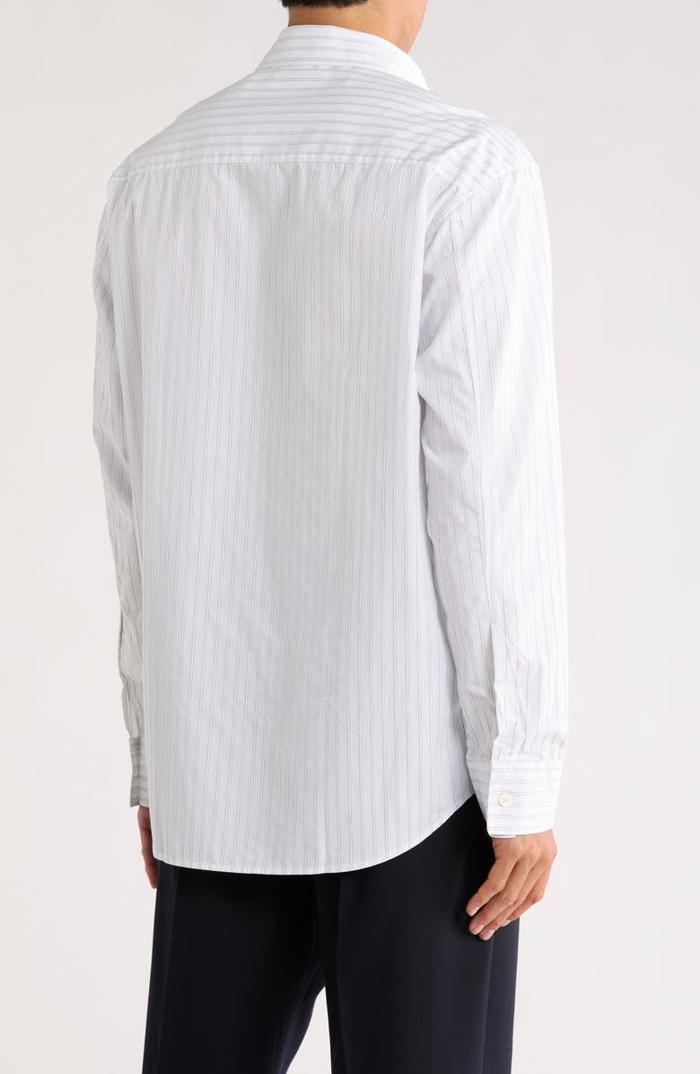 NN07 Freddy Organic Cotton Button-Up Shirt, Alternate, color, White Stripe
