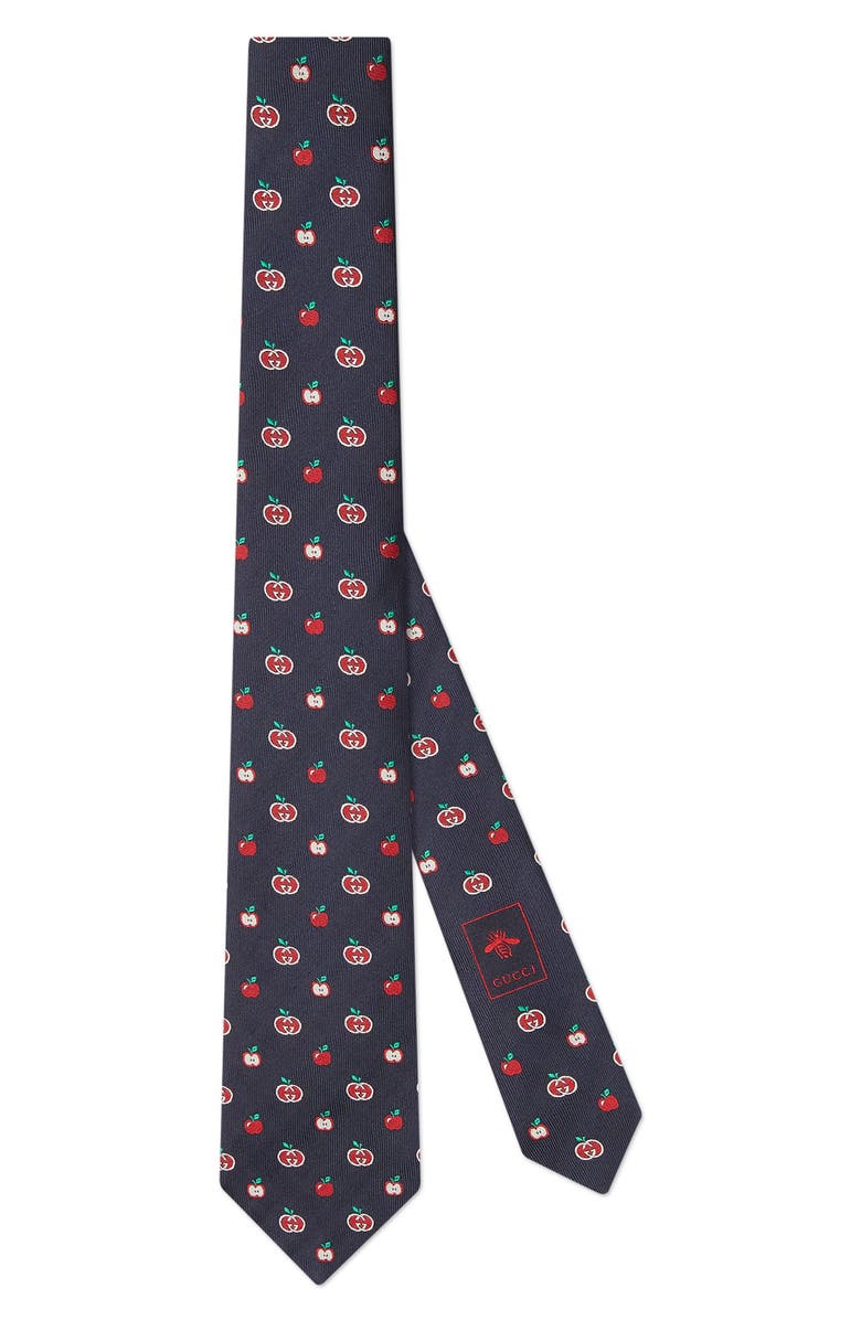 Gucci GG Apple Silk Jacquard Tie, Main, color, 