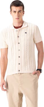 Members Only Men's JC Polo Cable-Knit Sweater