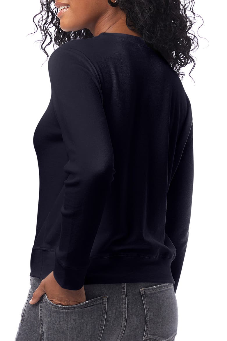 Cotton Blend Interlock Sweatshirt, Alternate, color, MIDNIGHT
