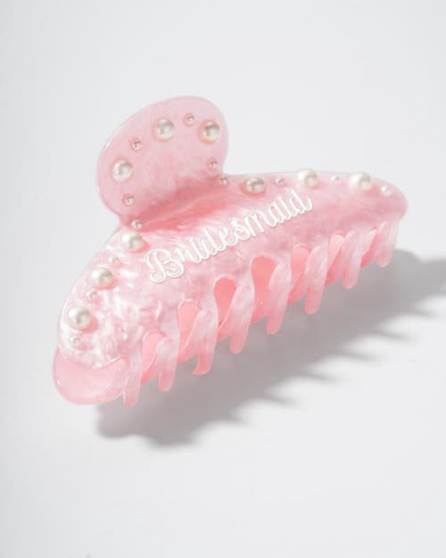 Untamed Petals Bridesmaid Pink Pearl Claw Clip In Pink