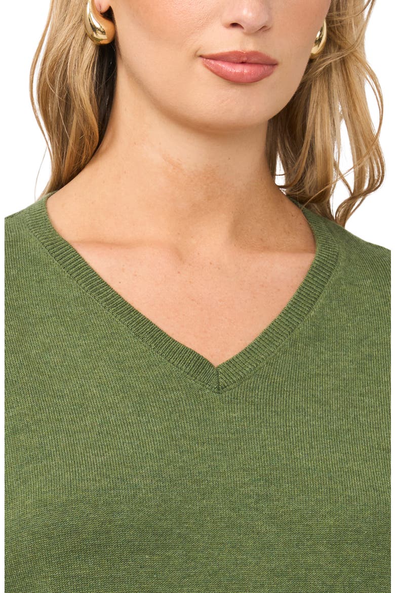 V-Neck Sweater, Alternate, color, BRIGHT FERN