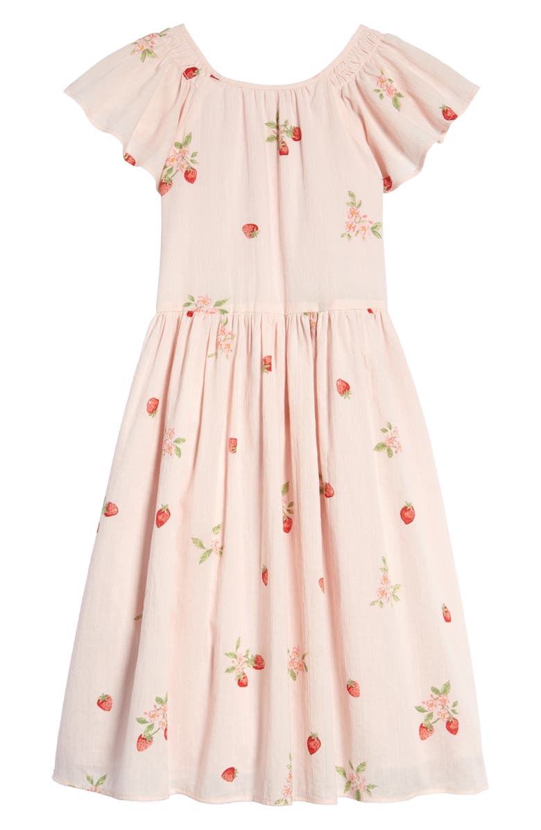 Rachel Parcell Print Flutter Sleeve Dress, Main, color, 