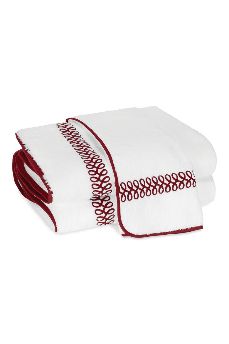 Astor Braid Cotton Washcloth, Main, color, RED