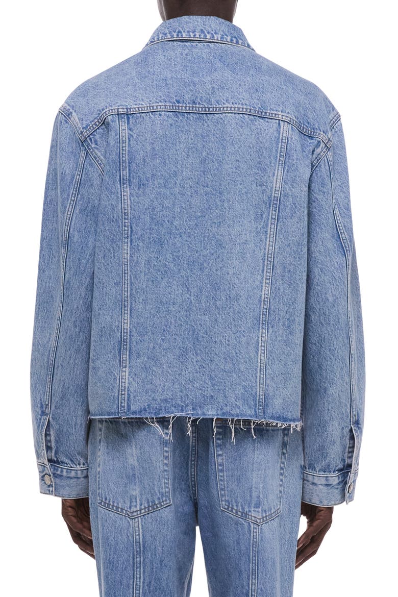 Brooklyn Raw Hem Denim Trucker Jacket, Alternate, color, VINTAGE BLUE WASH