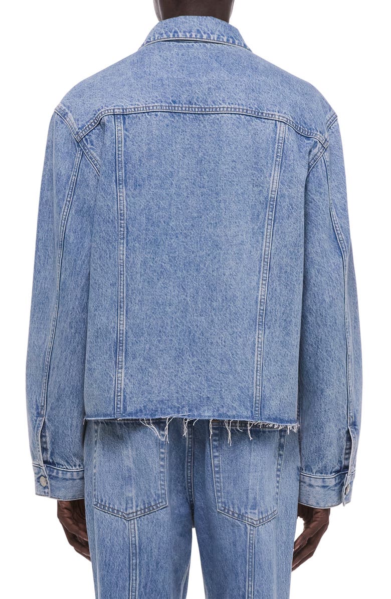 Helmut Lang Brooklyn Raw Hem Denim Trucker Jacket, Alternate, color, Vintage Blue Wash