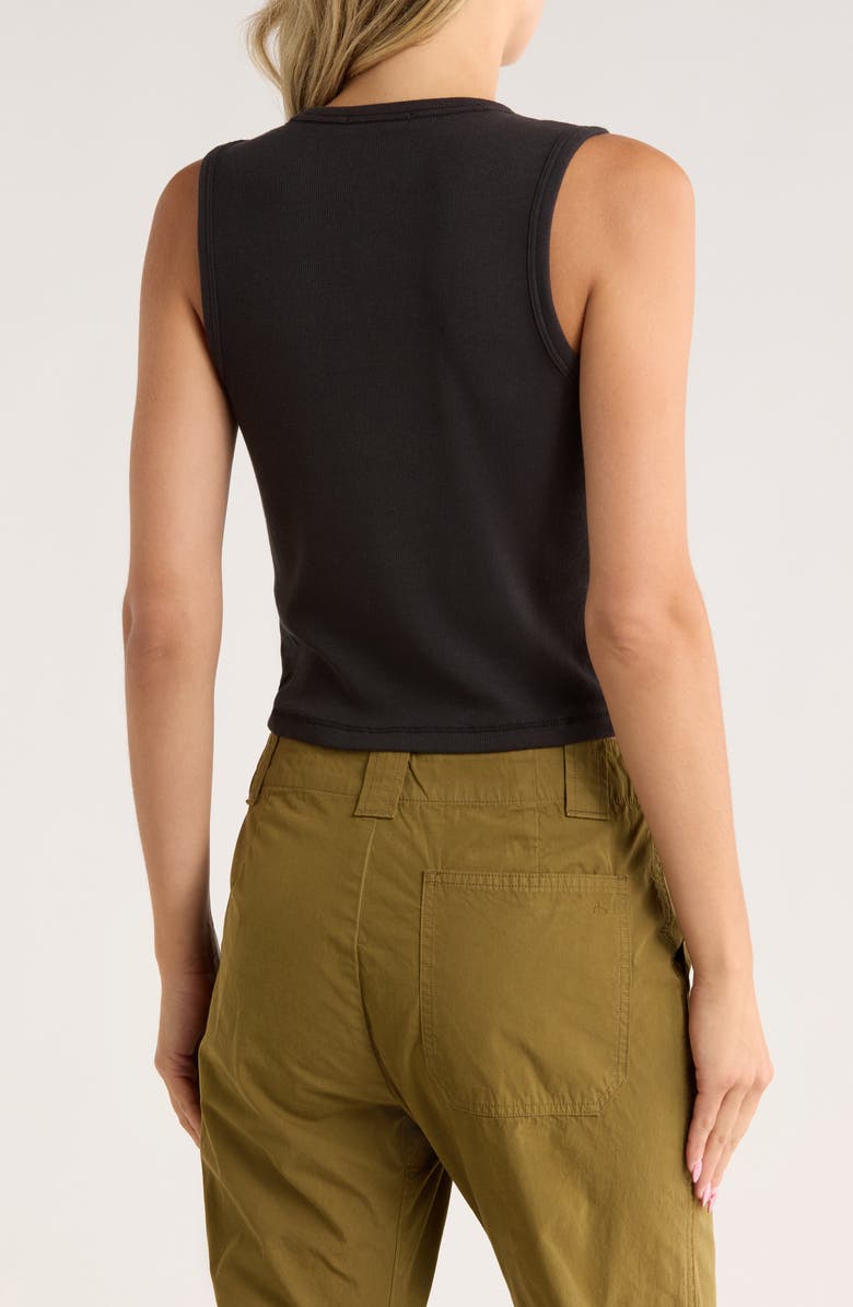rag & bone Essie Rib Crop Tank, Alternate, color, Black