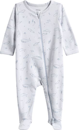 Print Cotton Footie Romper