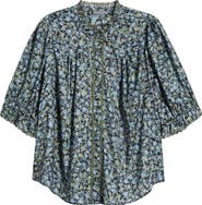 Wit & Wisdom Ruffle Lace Floral Print Top