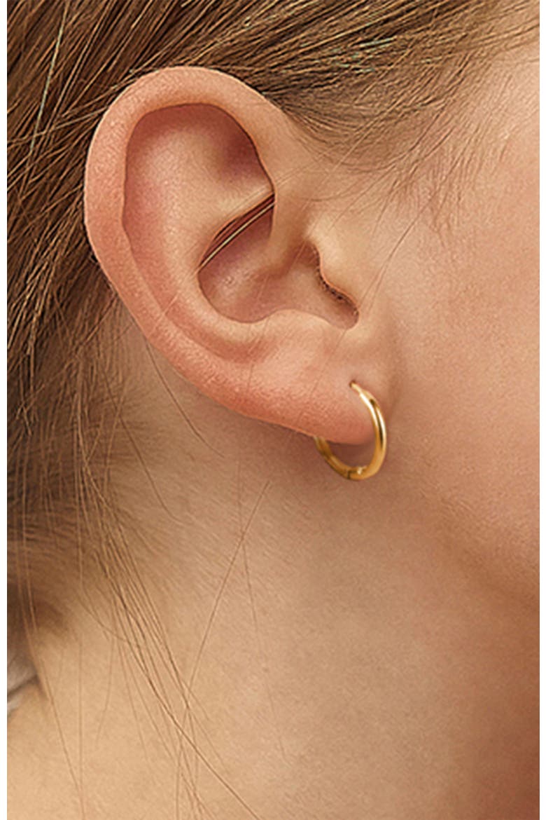 14k The Tiny Hoop Earrings, Alternate, color, Gold