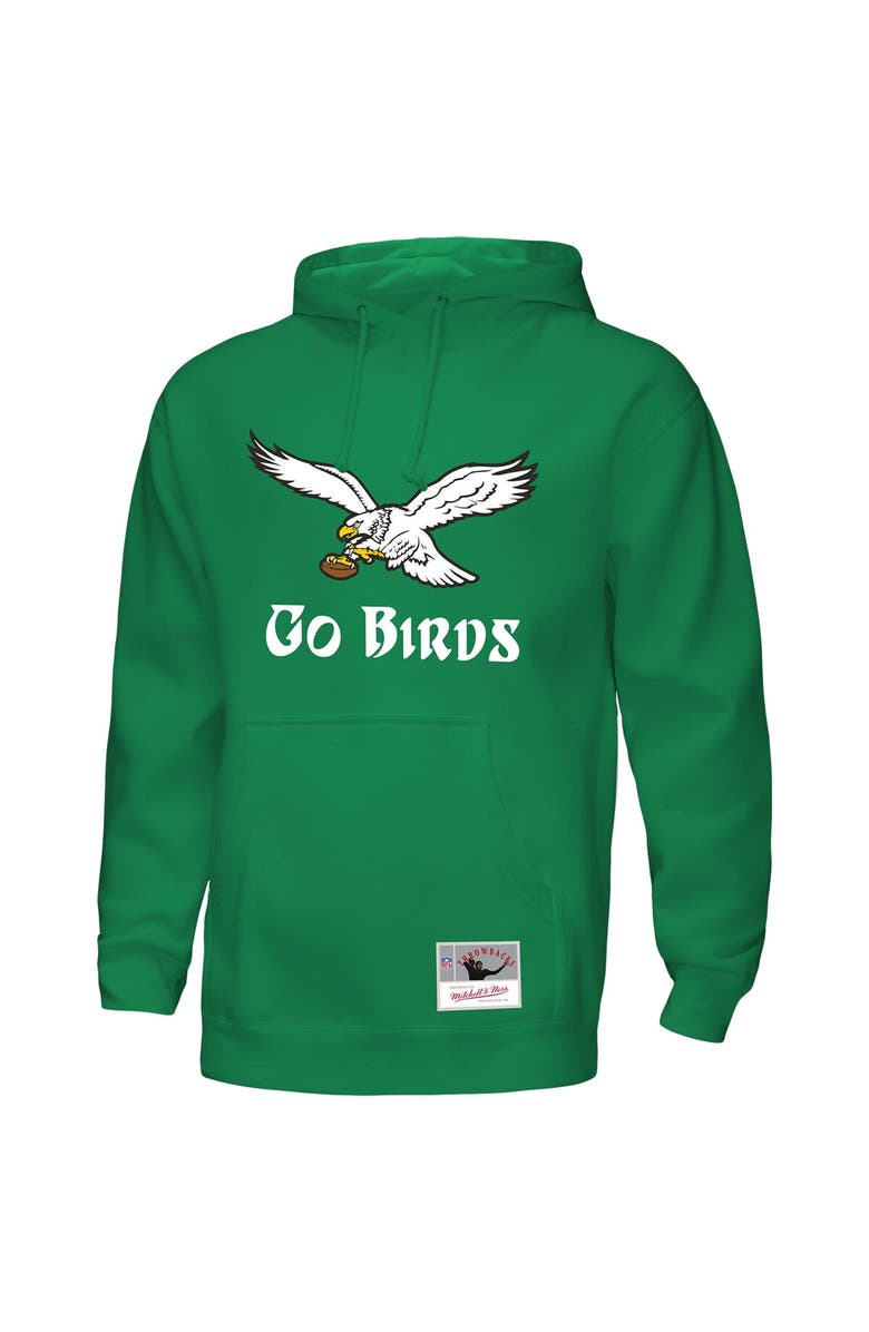 Mitchell & Ness Men's Mitchell & Ness Kelly Green Philadelphia Eagles Go Birds Pullover Hoodie, Alternate, color, Kelly Green