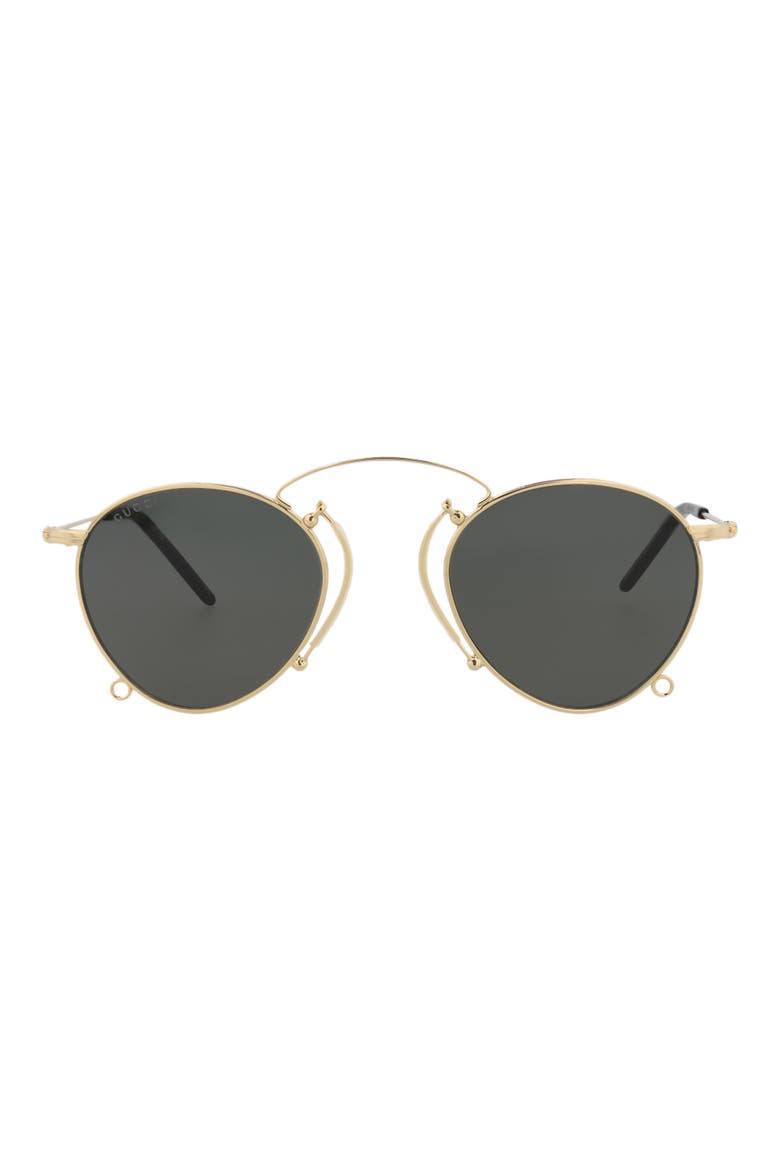 Novelty 48mm Round Sunglasses, Main, color, GOLD GOLD GREY