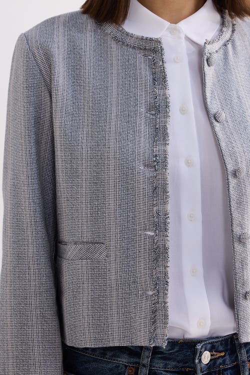 Reistor Lady Jacket In Grey Cotton Tweed In Steel Breeze