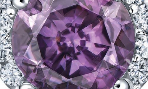 Best Silver Sterling Silver Brilliant Cubic Zirconia Halo Round Stud Earrings In Amethyst/silver