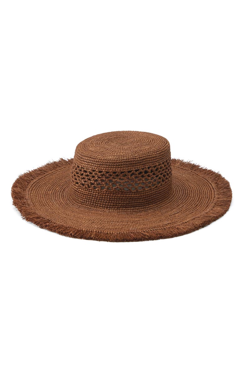 Helen Kaminski Ivy Raffia Boater, Alternate, color, Nutshell