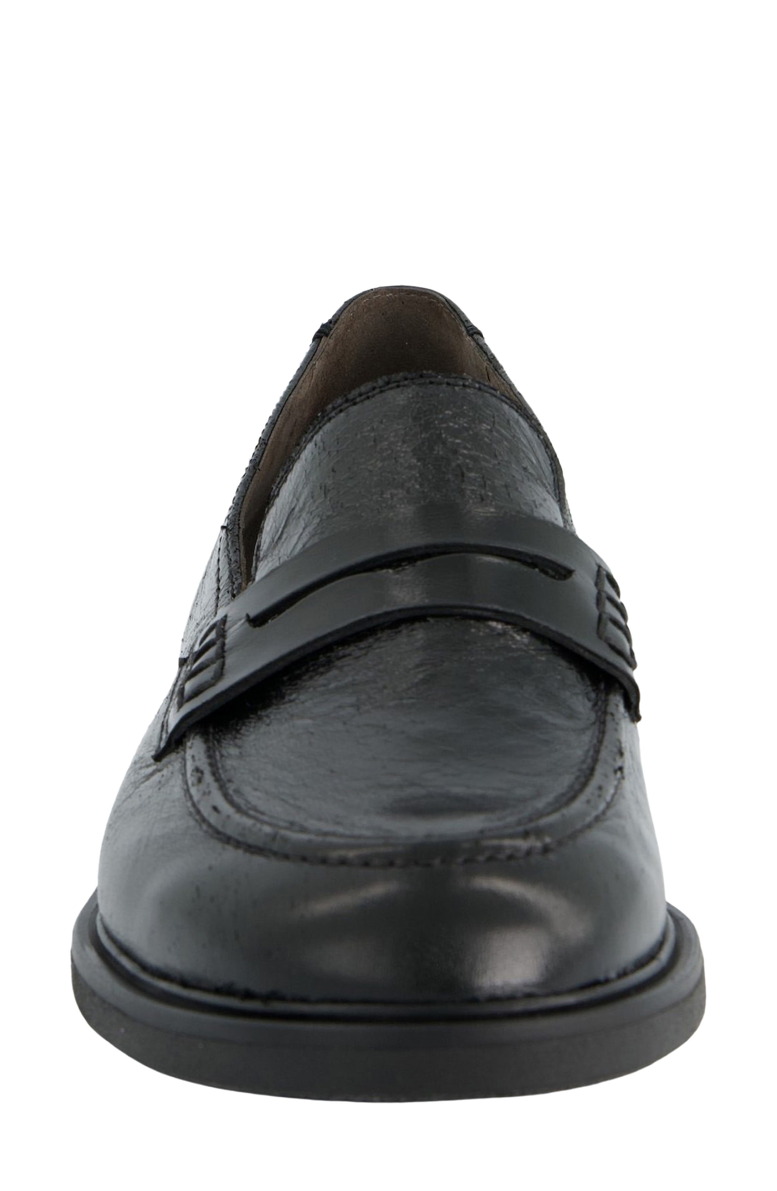 Flora Leather Loafer, Alternate, color, BLACK GLOSSY LEATHER
