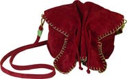 Carlos Falchi Medium Butterfly Suede Leather Bag