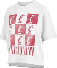PRESSBOX Women's Pressbox White Cincinnati Bearcats Motley Crew Andy Waist Length Oversized T-Shirt