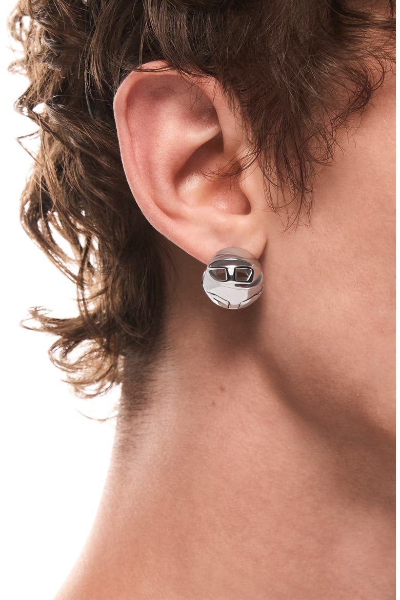Logo Hoop Earring, Alternate, color, SILVER