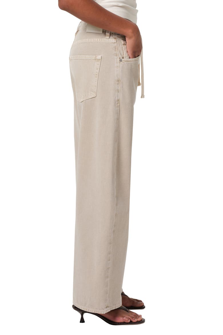 Brynn Drawstring High Waist Wide Leg Jeans, Alternate, color, BURNISHED QUARTZ