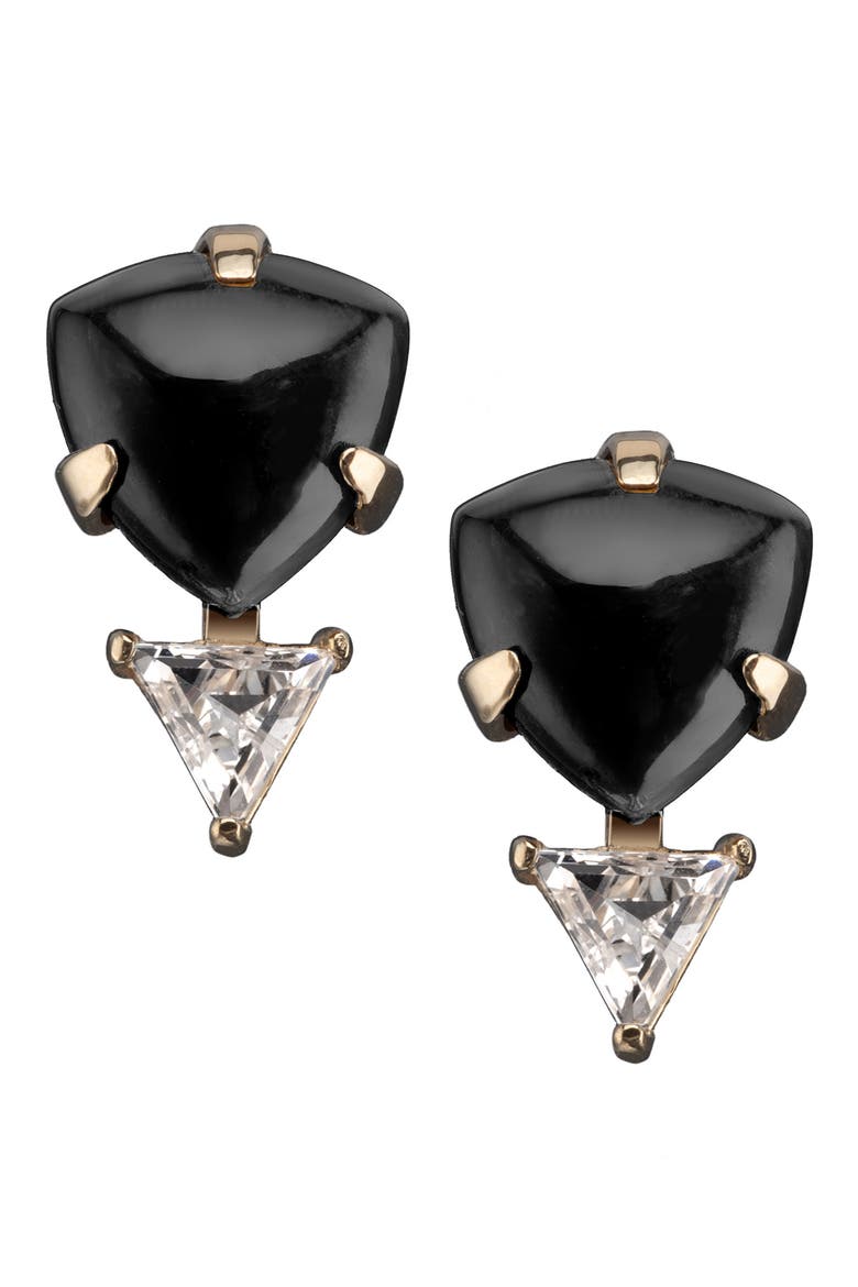 Lido Tiger's Eye Stud Earrings, Main, color, BLACK ONYX