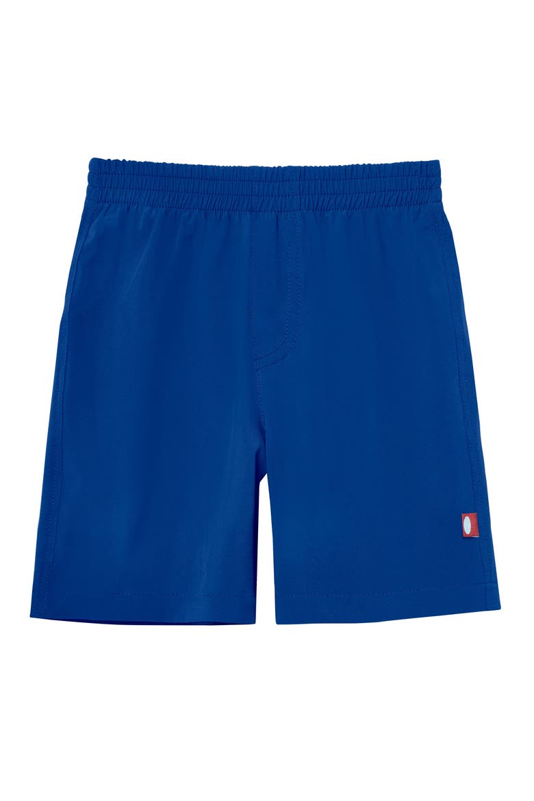 Boys UPF 50+ Soft Stretch Club Above The Knee Swim Trunks, Main, color, Royal Blue