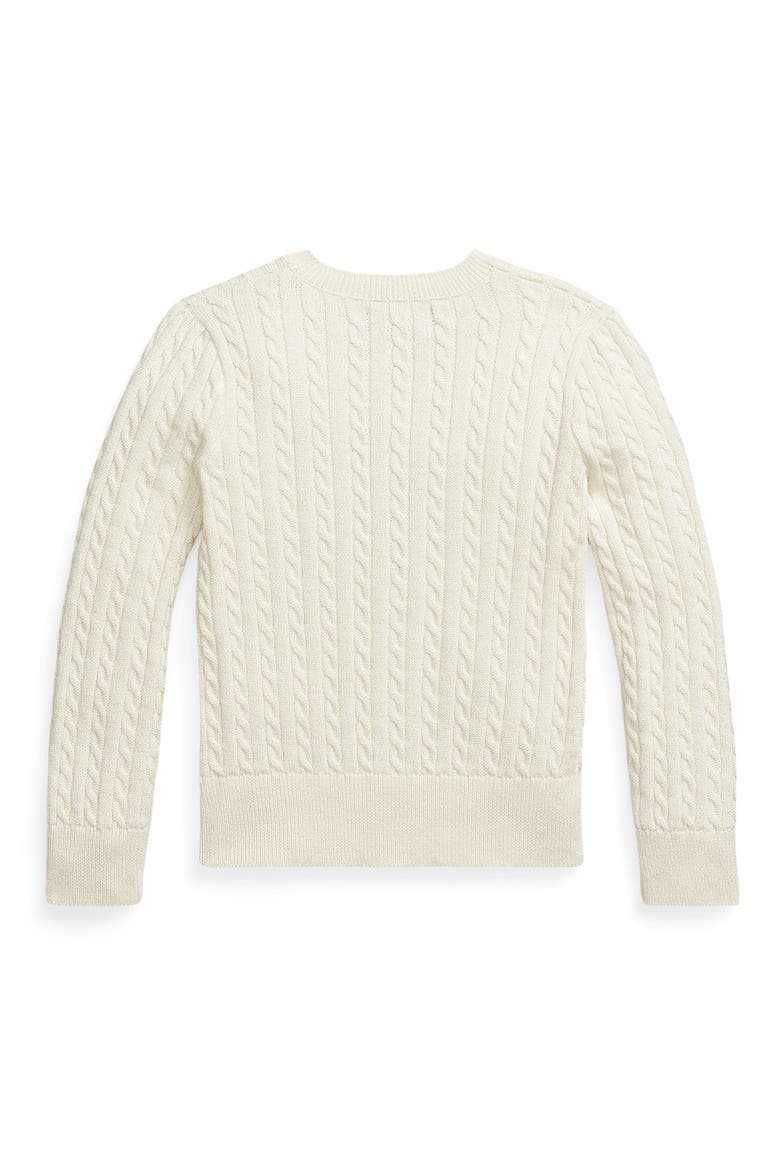 Kids' Mini Cable Stitch Sweater, Alternate, color, CREAM