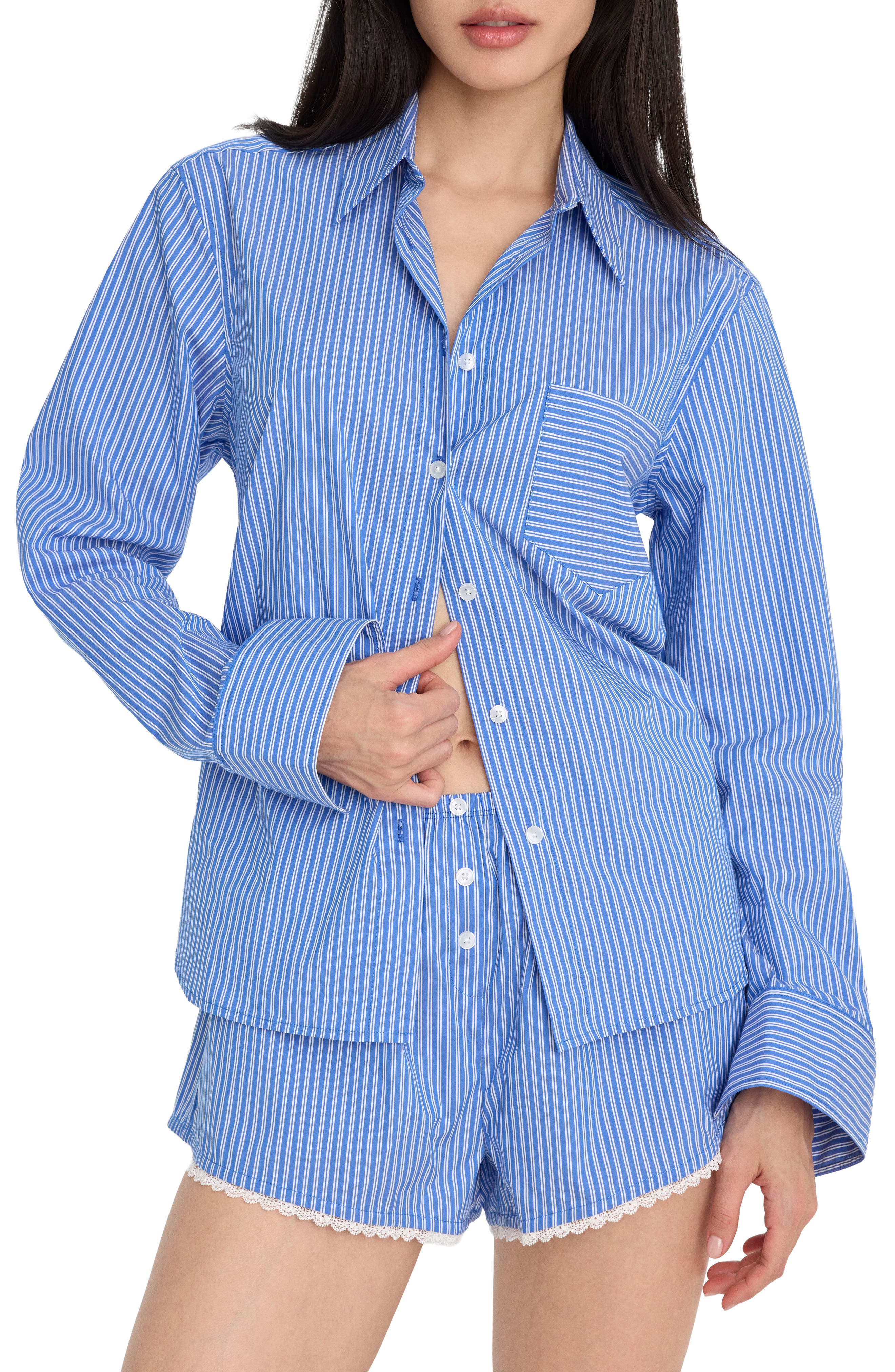 selected BLUE WHITE STRIPE