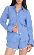 Good American Classic Boxy Poplin Button-Up Shirt