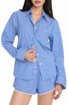 Classic Boxy Poplin Button-Up Shirt