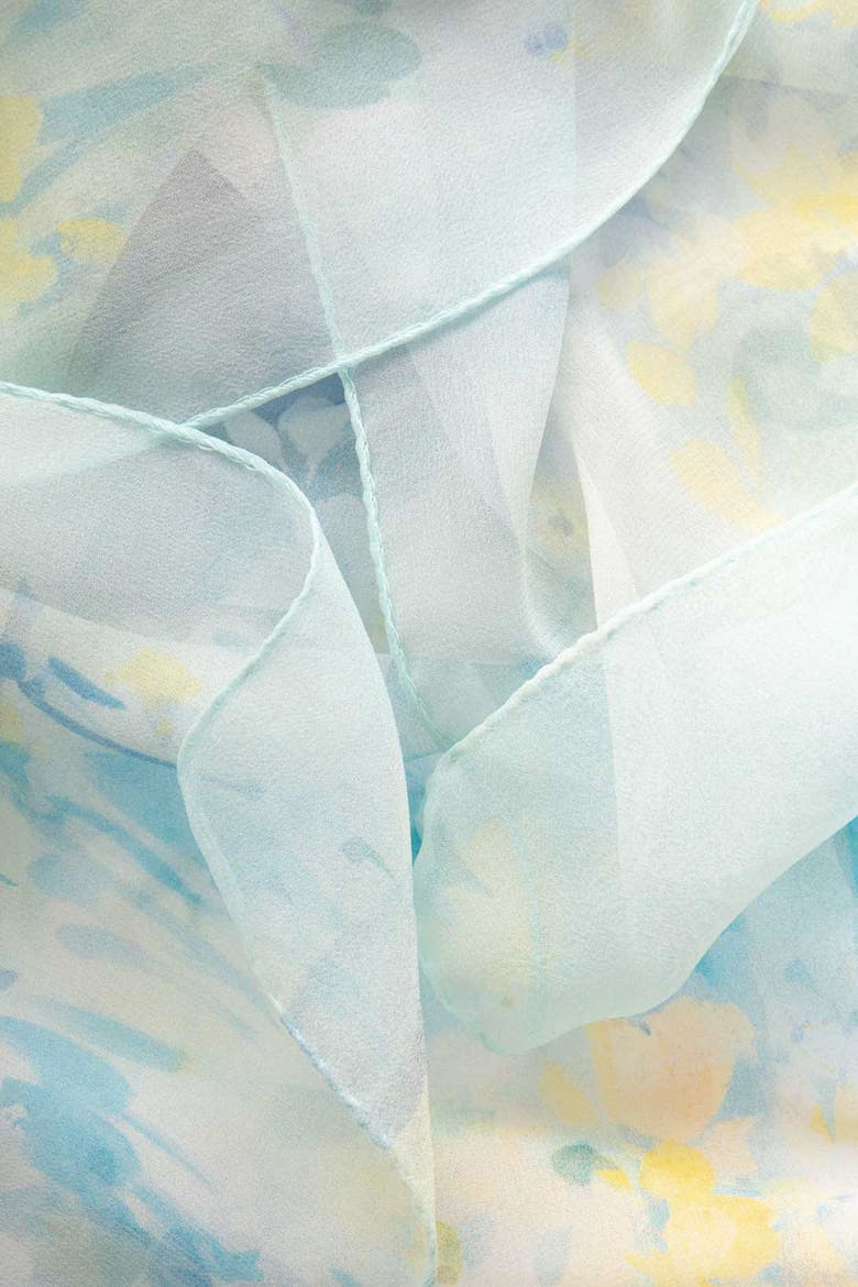 Meadow - Long Sheer Silk Scarf for Women, Alternate, color, Sky Blue