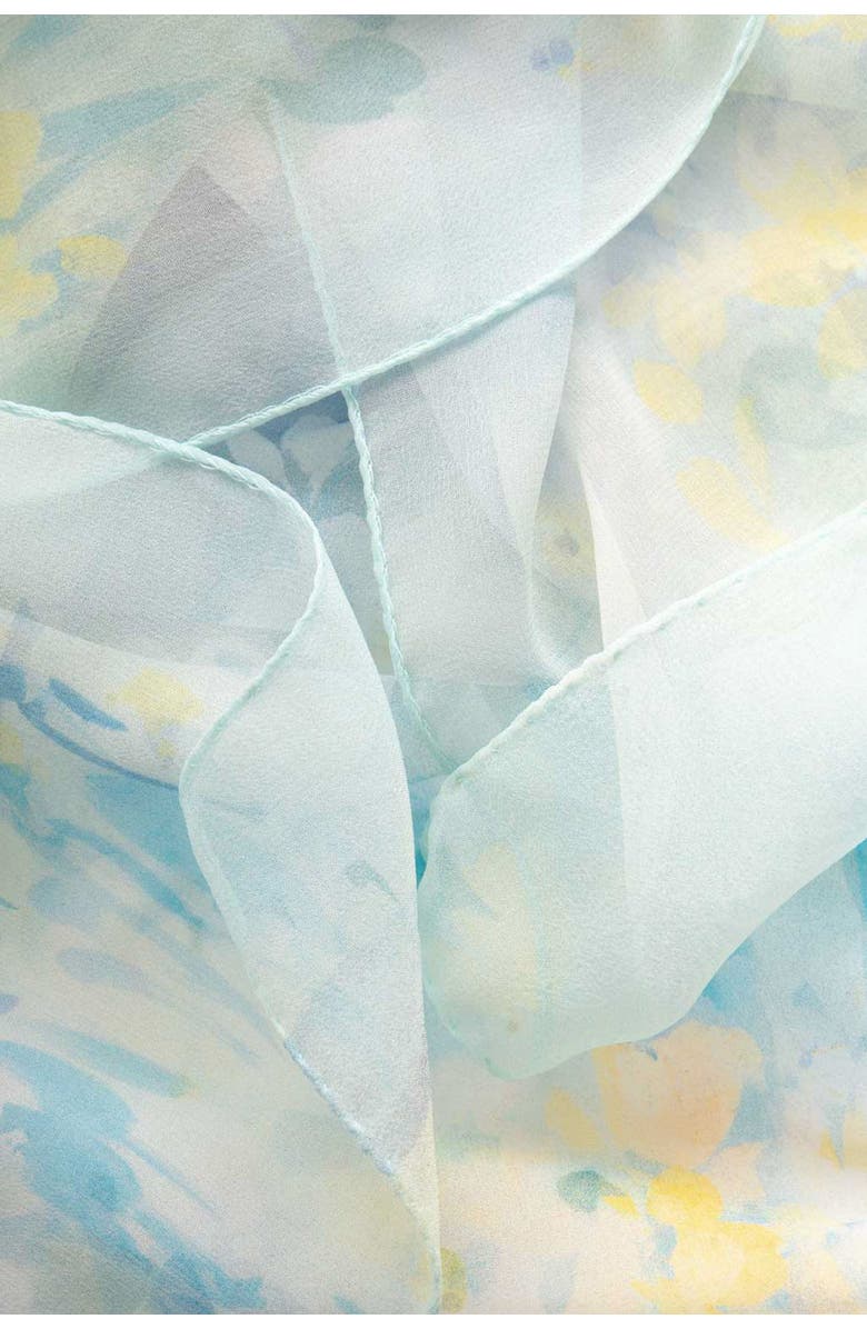 Elizabetta Meadow - Long Sheer Silk Scarf for Women, Alternate, color, Sky Blue