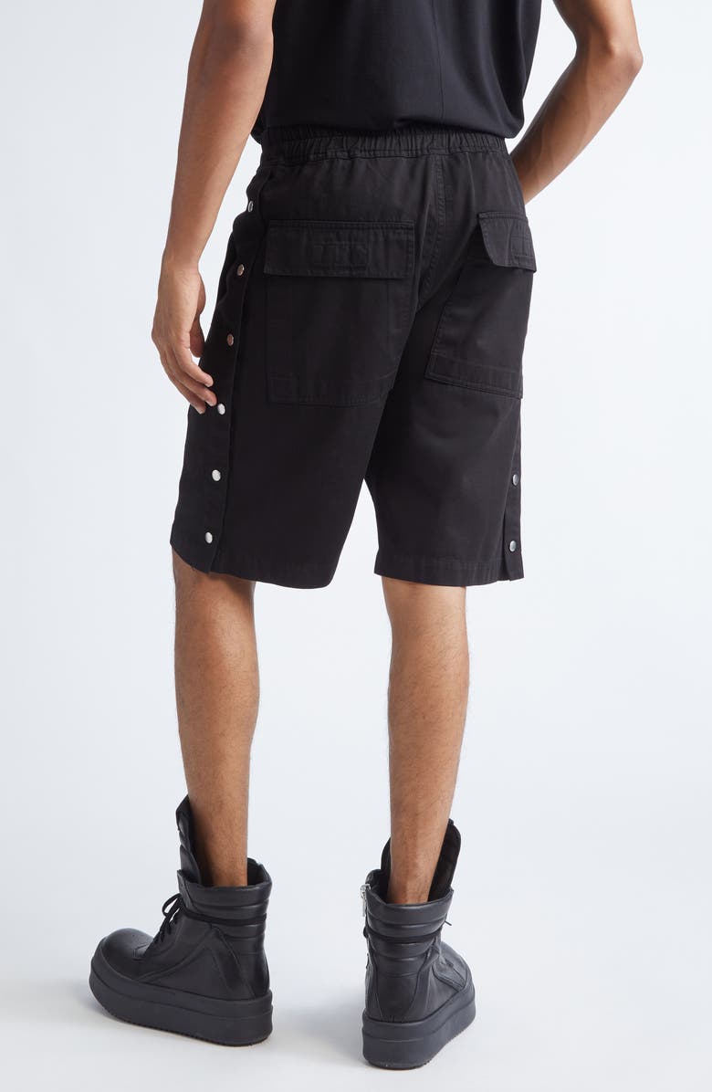 Rick Owens DRKSHDW Pusher Cotton Shorts, Alternate, color, Black