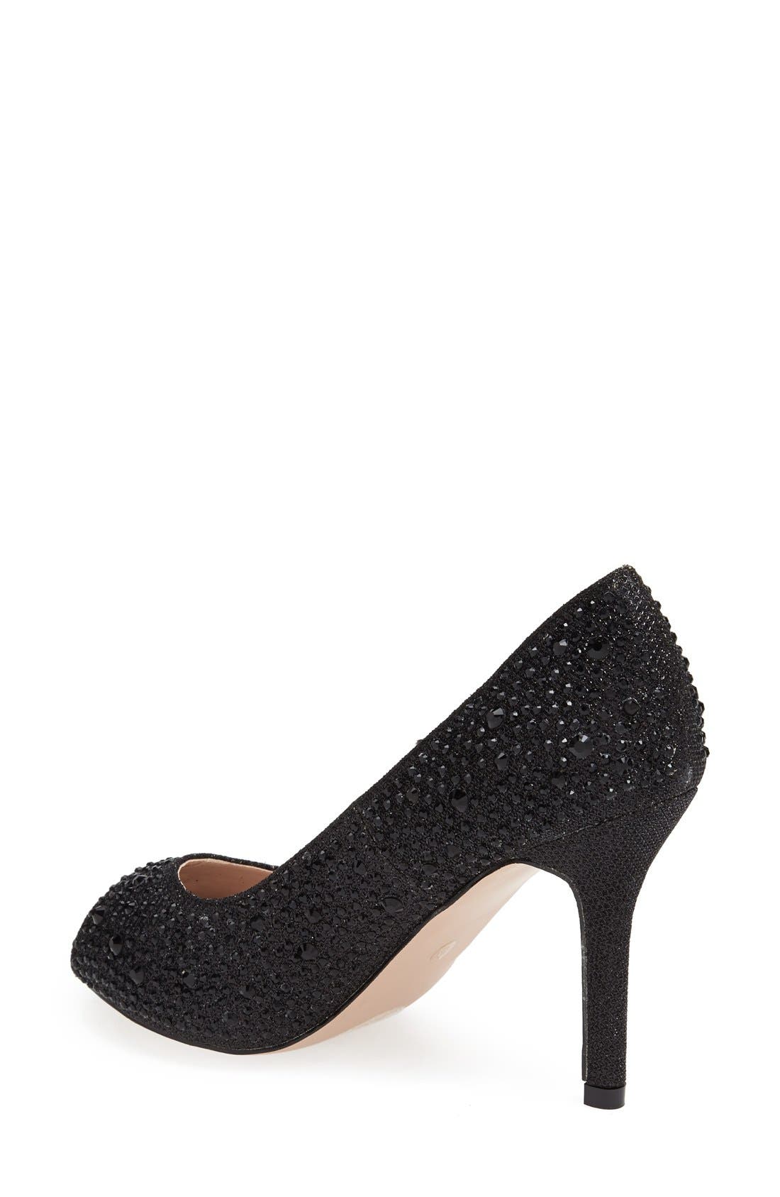Lauren Lorraine 'Paula' Crystal Peep Toe Pump, Alternate, color, 