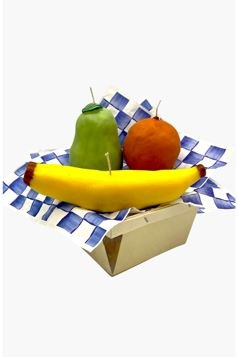 Basket of Fruit Candle Set, Main, color, Orange / Yellow / Green