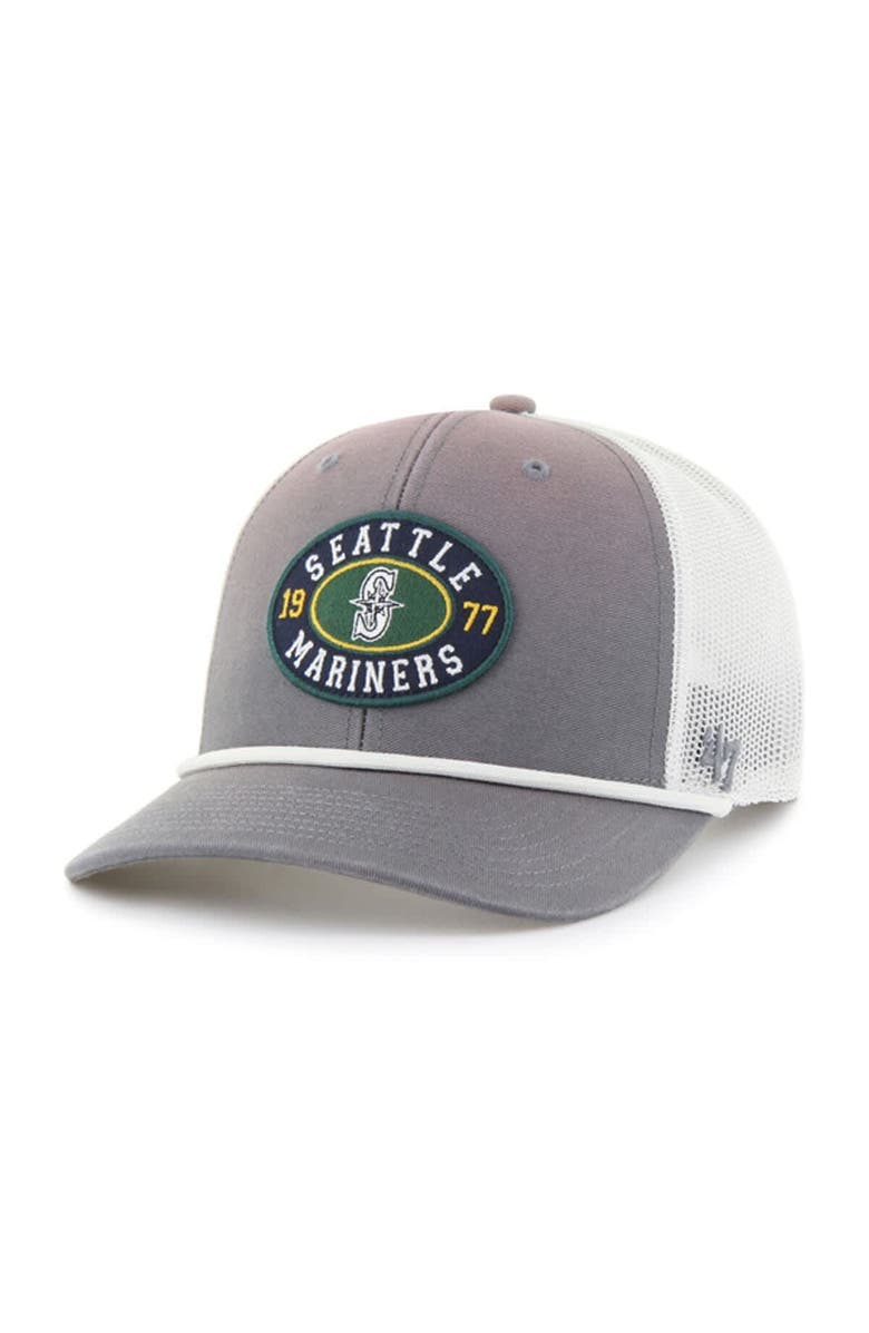 '47 Men's '47 Gray/White Seattle Mariners Tide Sweep Rope Trucker Adjustable Hat, Main, color, Gray