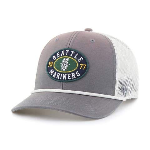Men's '47 Gray/White Seattle Mariners Tide Sweep Rope Trucker Adjustable Hat