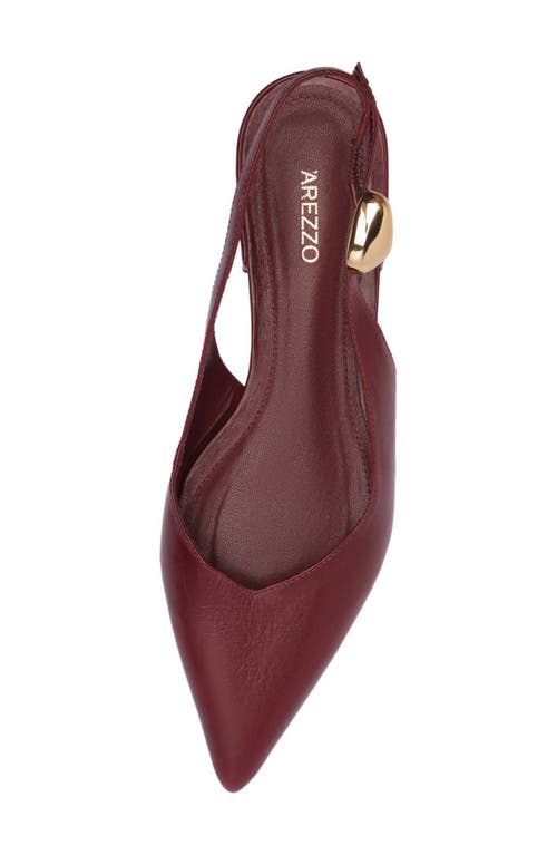 Arezzo Farrah Slingback Pointed Toe Flat In Burgundy
