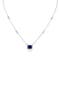 CZ Halo Emerald Cut Station Chain Necklace