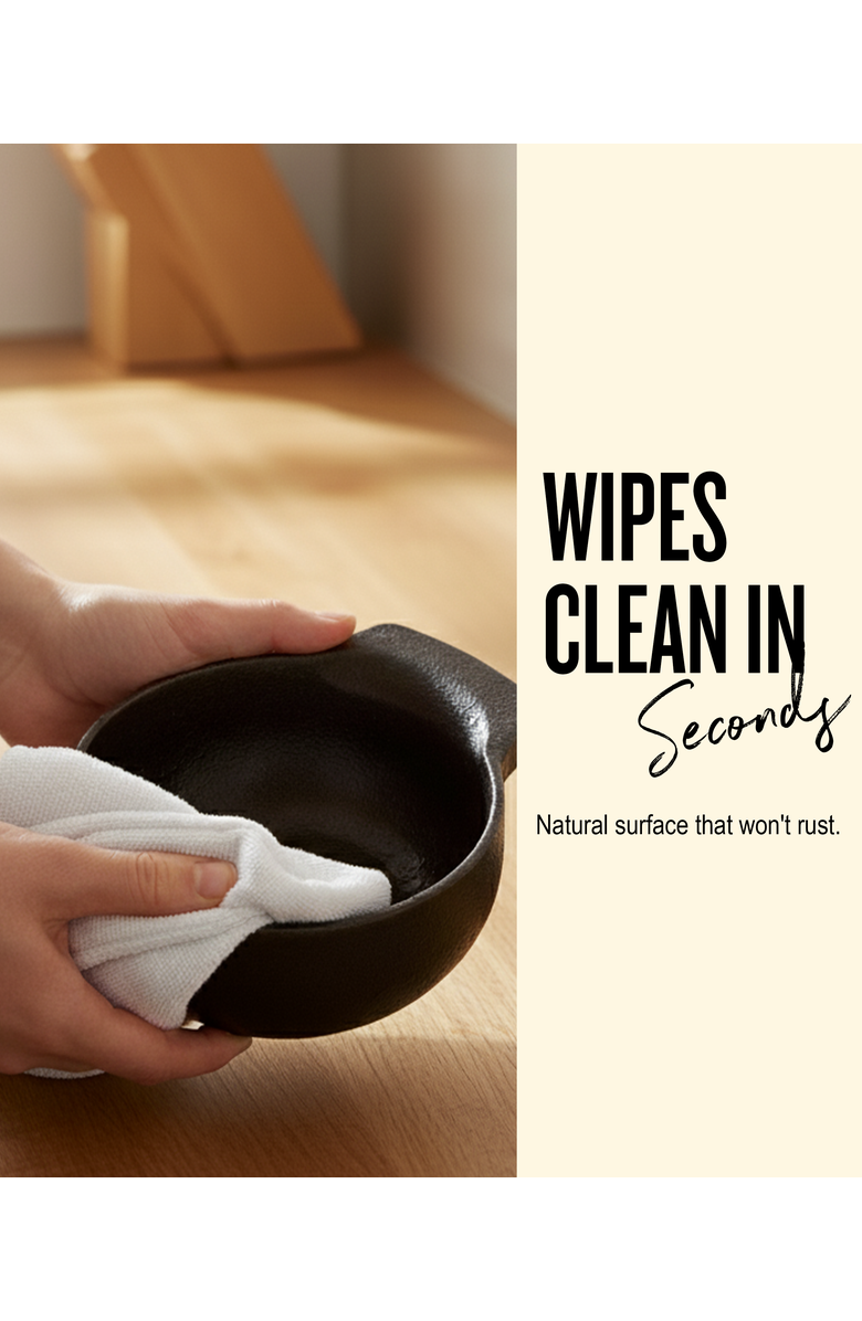 Alva Nori 2-Cup Enameled Cast Iron Mortar & Pestle Set, Alternate, color, Black